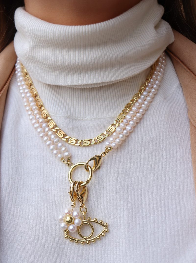 Collar Eye Doble Perlas - Imagen 2