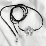 Collar Silver Black Rosa