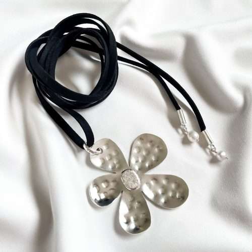 Colgante Silver Florianopolis + Gamuza (Elige tu color favorito)