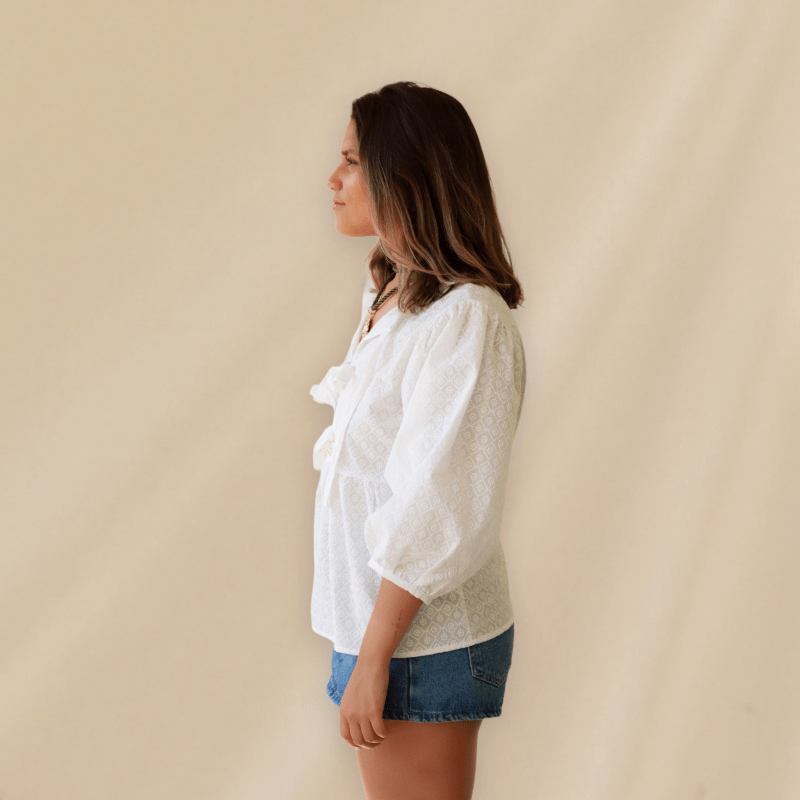 Blusa White Ribbon - Imagen 3