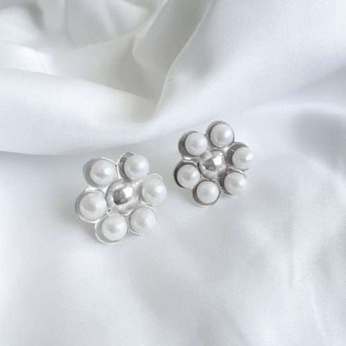 Aros Silver Lily perlas