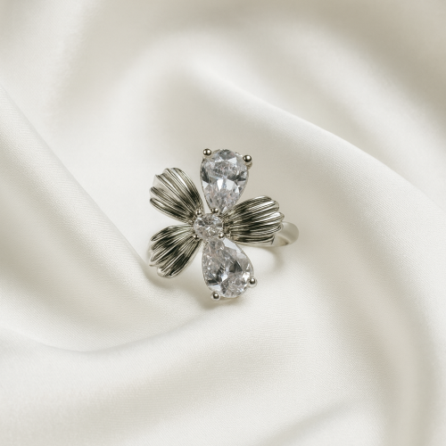 Earcuff Silver Shine Flower